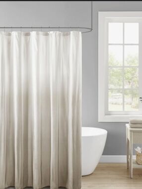 Ara Ombre Printed Seersucker Single Shower Curtain -NEW